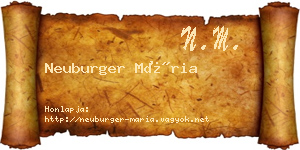 Neuburger Mária névjegykártya